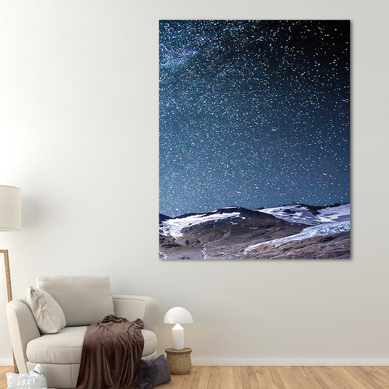 Vivolux | Sterrennachthemel Wandkunst Moderne Textuur Woonkamer Canvas Print in Donkere Kleur