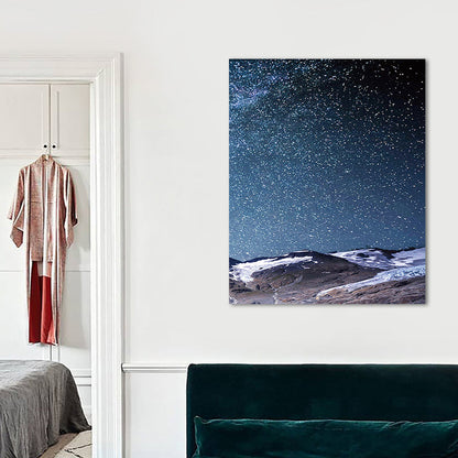 Vivolux | Sterrennachthemel Wandkunst Moderne Textuur Woonkamer Canvas Print in Donkere Kleur