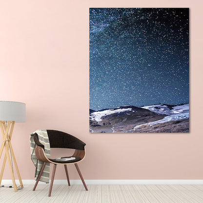 Vivolux | Sterrennachthemel Wandkunst Moderne Textuur Woonkamer Canvas Print in Donkere Kleur