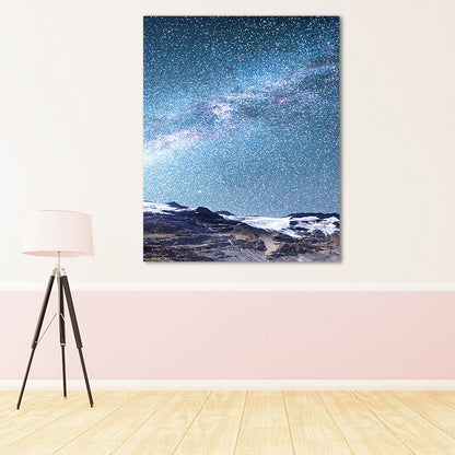 Vivolux | Sterrennachthemel Wandkunst Moderne Textuur Woonkamer Canvas Print in Donkere Kleur