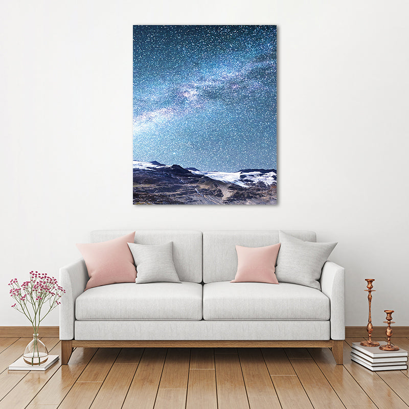 Vivolux | Sterrennachthemel Wandkunst Moderne Textuur Woonkamer Canvas Print in Donkere Kleur