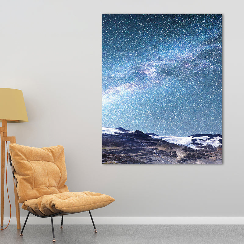 Vivolux | Sterrennachthemel Wandkunst Moderne Textuur Woonkamer Canvas Print in Donkere Kleur
