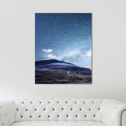 Vivolux | Sterrennachthemel Wandkunst Moderne Textuur Woonkamer Canvas Print in Donkere Kleur