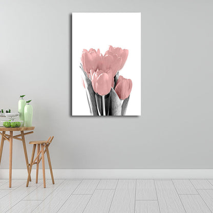 Vivolux | Blumen Leinwand Wandkunst Texturiert Nordisch Mädchen Schlafzimmer Wanddekoration in sanften Farben