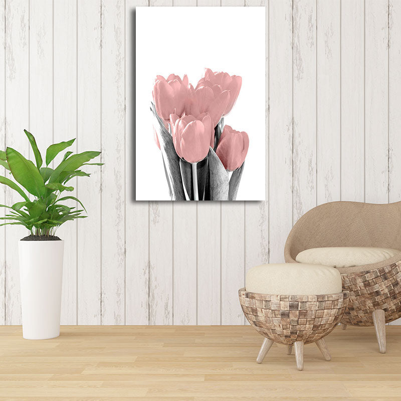 Vivolux | Blumen Leinwand Wandkunst Texturiert Nordisch Mädchen Schlafzimmer Wanddekoration in sanften Farben