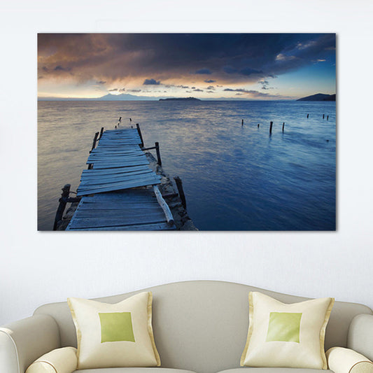 Vivolux | Sundown Bridge Seascape Leinwand Texturiert Zeitgenössische Haus Innenwand Kunstdruck