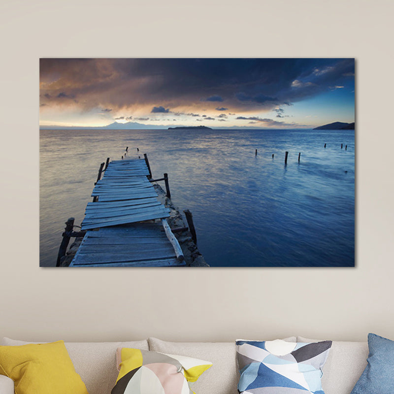 Vivolux | Sundown Bridge Seascape Leinwand Texturiert Zeitgenössische Haus Innenwand Kunstdruck