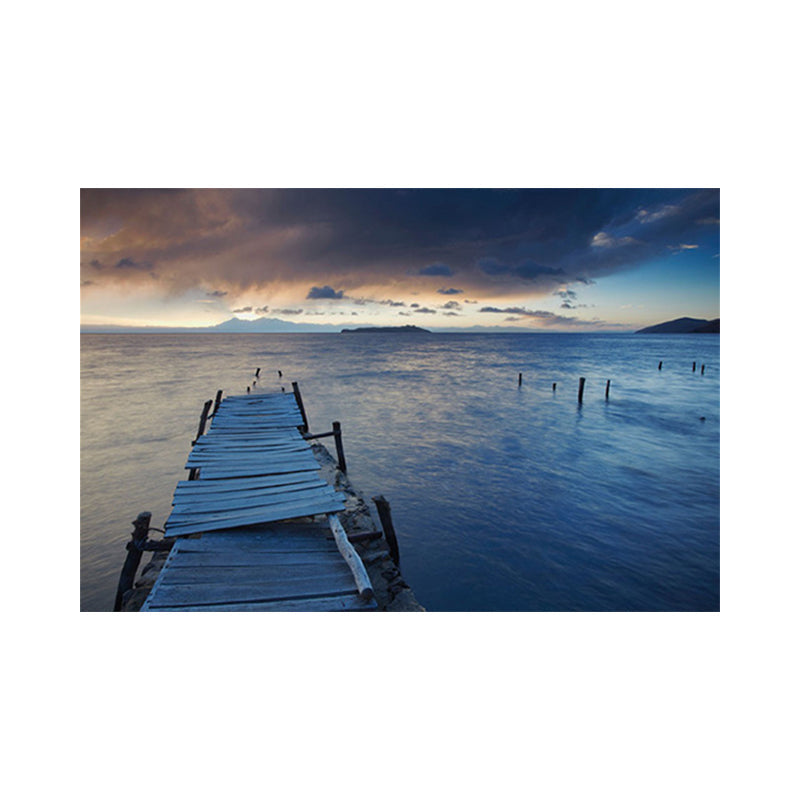 Vivolux | Sundown Bridge Seascape Leinwand Texturiert Zeitgenössische Haus Innenwand Kunstdruck