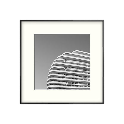 Vivolux | Top van gebouw kunstdruk grijze canvas vierkant wanddecoratie voor decoratieve doeleinden, meerdere maten