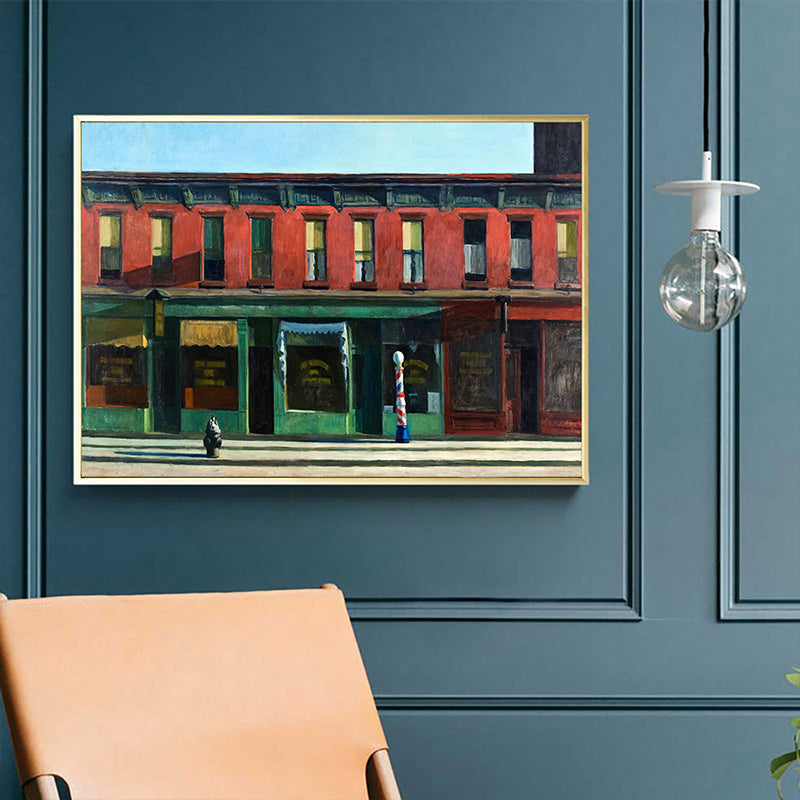 Vivolux | Winkel Voorzijde Muur Kunst Woonkamer Stadsstraat Schilderij in Heldere Kleur voor Decor