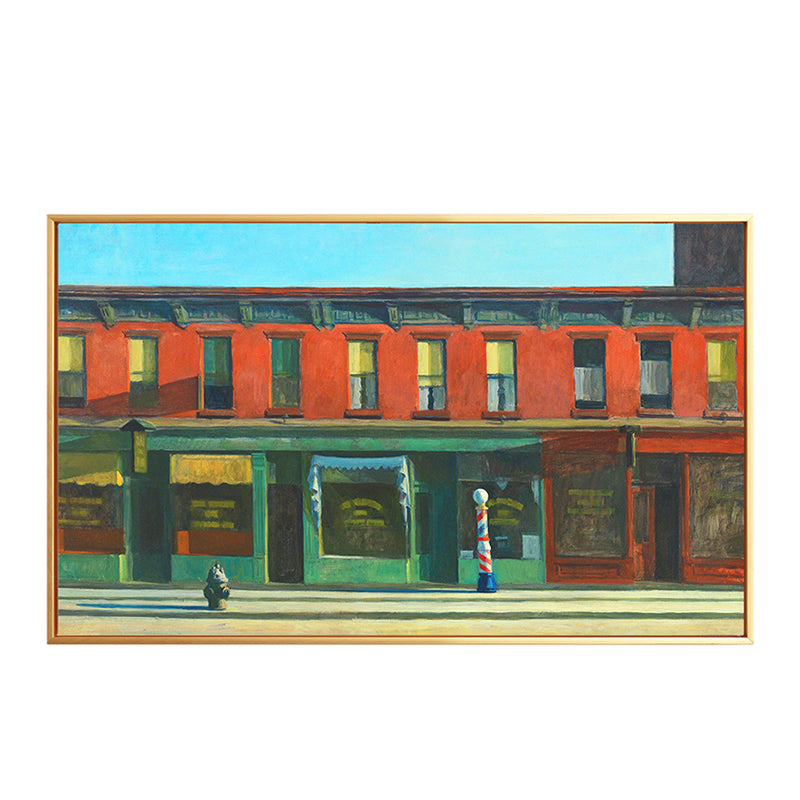 Vivolux | Winkel Voorzijde Muur Kunst Woonkamer Stadsstraat Schilderij in Heldere Kleur voor Decor
