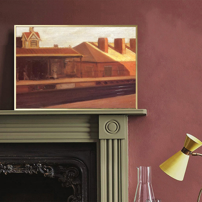 Vivolux | Winkel Voorzijde Muur Kunst Woonkamer Stadsstraat Schilderij in Heldere Kleur voor Decor
