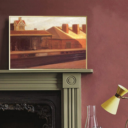 Vivolux | Winkel Voorzijde Muur Kunst Woonkamer Stadsstraat Schilderij in Heldere Kleur voor Decor