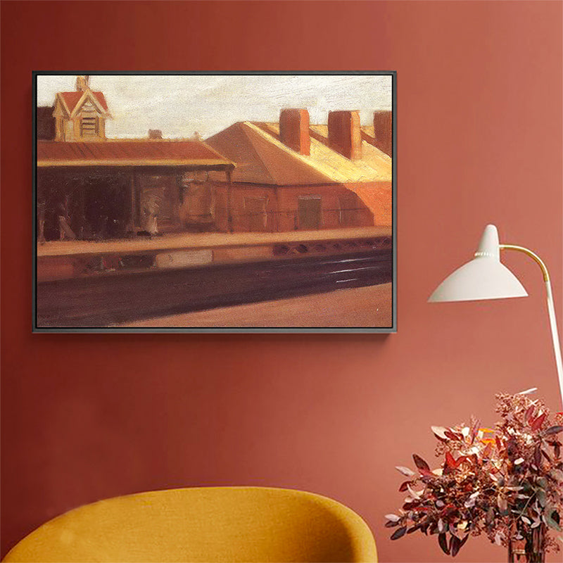 Vivolux | Winkel Voorzijde Muur Kunst Woonkamer Stadsstraat Schilderij in Heldere Kleur voor Decor