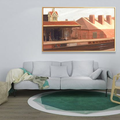 Vivolux | Winkel Voorzijde Muur Kunst Woonkamer Stadsstraat Schilderij in Heldere Kleur voor Decor
