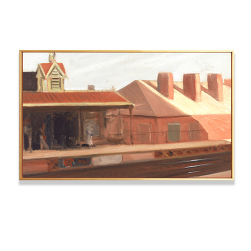 Vivolux | Winkel Voorzijde Muur Kunst Woonkamer Stadsstraat Schilderij in Heldere Kleur voor Decor
