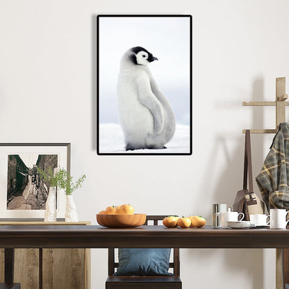 Vivolux | Textured Penguin Wandkunst Print Leinwand Zeitgenössische Wanddekoration für das Kinderzimmer