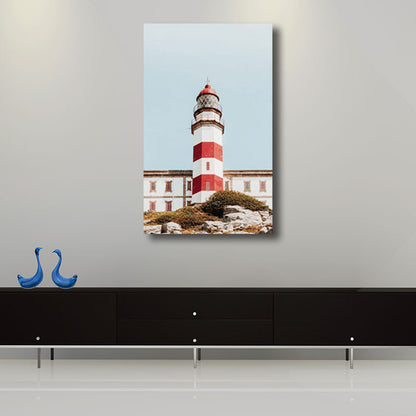 Vivolux | Lighthouse Canvas Wanddekoration Nautisch Dekorativ für Wohnzimmer Gemälde in Blau