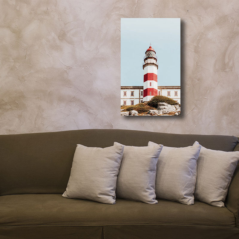 Vivolux | Lighthouse Canvas Wanddekoration Nautisch Dekorativ für Wohnzimmer Gemälde in Blau