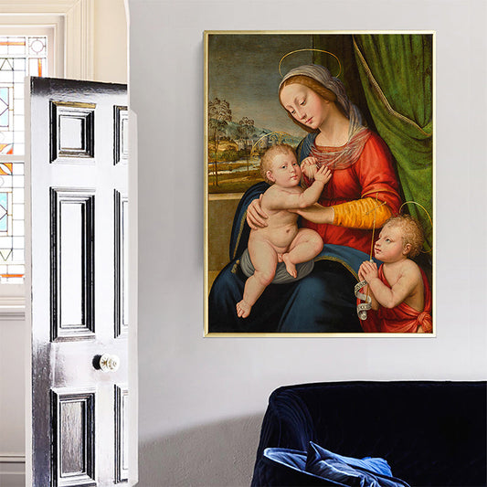 Vivolux | Global Inspirierte Christliche Heiligenmalerei Dunkle Farbe Religion Wandkunst für Zuhause