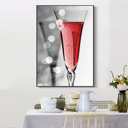Vivolux | Rote moderne Leinwandkunst Luxus Wein und Glas Gemälde für Restaurant, mehrere Größenoptionen