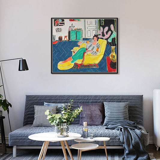 Vivolux | Textured Liegendes Mädchen Gemälde Moderner Stil Leinwand Wandkunst, Mehrere Größenoptionen