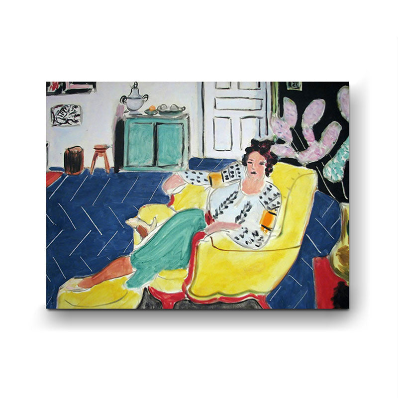 Vivolux | Textured Liegendes Mädchen Gemälde Moderner Stil Leinwand Wandkunst, Mehrere Größenoptionen