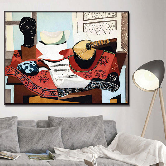 Vivolux | Leinwand Texturiertes Gemälde Nordic Style Gitarre Wanddekor, Mehrere Größen Verfügbar