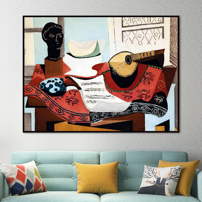 Vivolux | Leinwand Texturiertes Gemälde Nordic Style Gitarre Wanddekor, Mehrere Größen Verfügbar