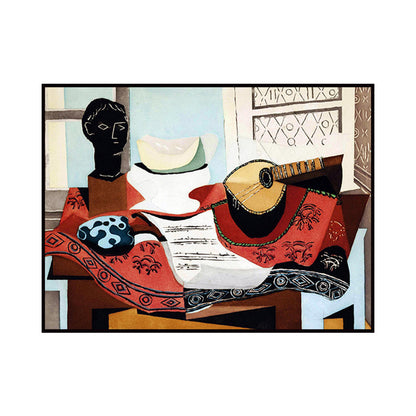 Vivolux | Leinwand Texturiertes Gemälde Nordic Style Gitarre Wanddekor, Mehrere Größen Verfügbar