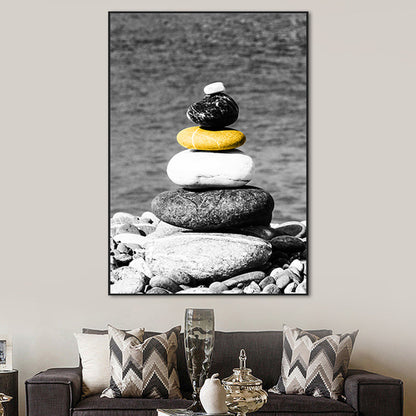 Vivolux | Klinkers Canvas Wandkunst Moderne Textuur Schilderij in Grijs, Meerdere Maten Beschikbaar