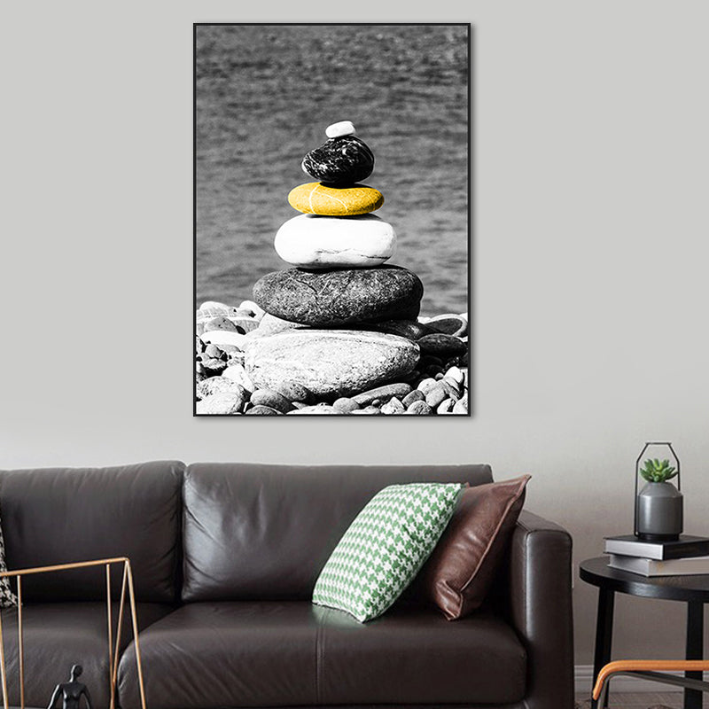 Vivolux | Klinkers Canvas Wandkunst Moderne Textuur Schilderij in Grijs, Meerdere Maten Beschikbaar