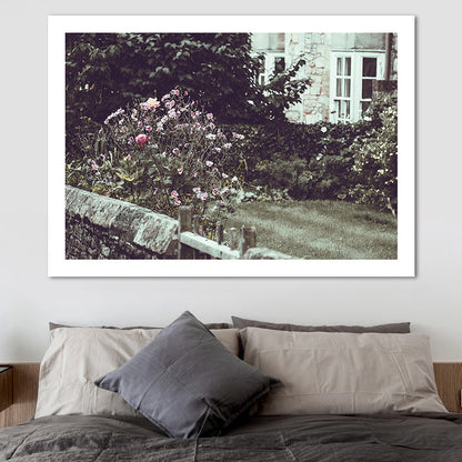 Vivolux | Patio Bloeiende Bloemen Canvas Kunst Textured Hedendaagse Woonhuis Muur Decor