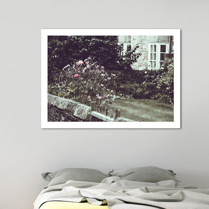 Vivolux | Patio Bloeiende Bloemen Canvas Kunst Textured Hedendaagse Woonhuis Muur Decor