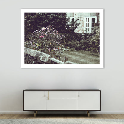 Vivolux | Patio Bloeiende Bloemen Canvas Kunst Textured Hedendaagse Woonhuis Muur Decor