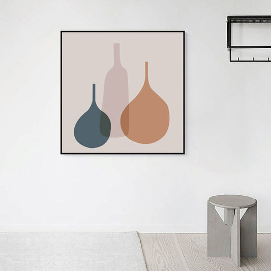 Vivolux | Stillflasche Leinwanddruck Texturiert Skandinavisch Zuhause Quadratischer Rahmen Wandkunst Dekor