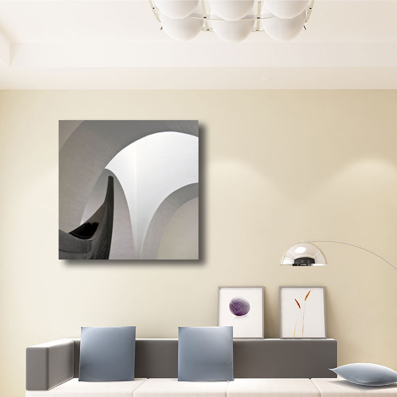 Vivolux | Woondecoratie Bouw Interieur Muurkunst Canvas Minimalisme Vierkante Schilderij in Wit voor Huiskamer