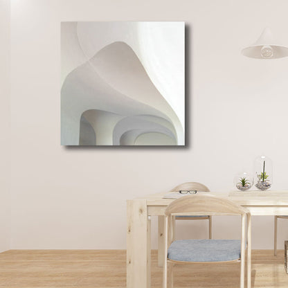 Vivolux | Woondecoratie Bouw Interieur Muurkunst Canvas Minimalisme Vierkante Schilderij in Wit voor Huiskamer