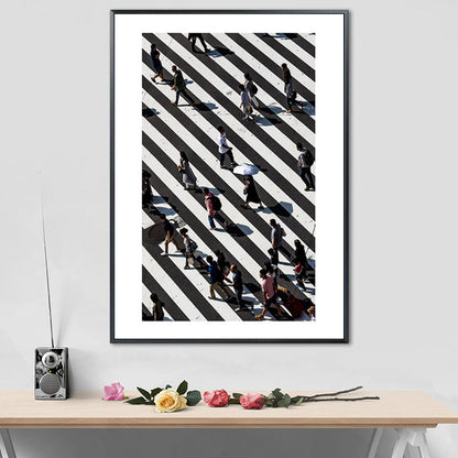 Vivolux | Zebra Crossing Wandkunst Zwart en Wit Modernistische Gewikkelde Doek voor Zithoek
