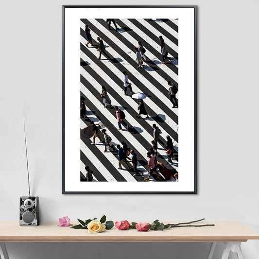 Vivolux | Zebra Crossing Wandkunst Zwart en Wit Modernistische Gewikkelde Doek voor Zithoek