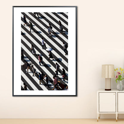 Vivolux | Zebra Crossing Wandkunst Zwart en Wit Modernistische Gewikkelde Doek voor Zithoek