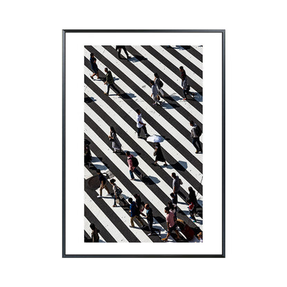 Vivolux | Zebra Crossing Wandkunst Zwart en Wit Modernistische Gewikkelde Doek voor Zithoek