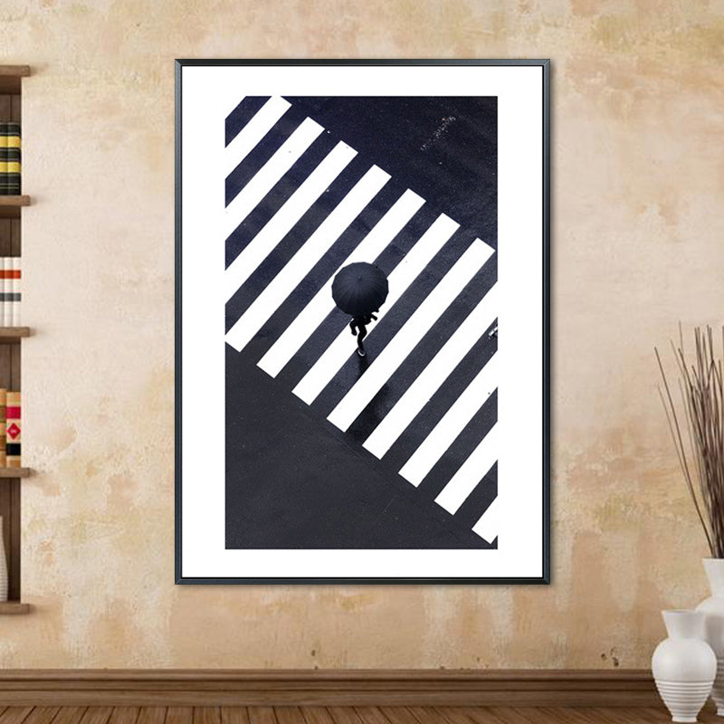 Vivolux | Zebra Crossing Wandkunst Zwart en Wit Modernistische Gewikkelde Doek voor Zithoek
