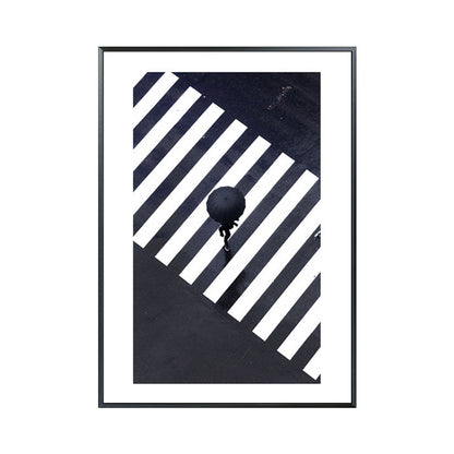 Vivolux | Zebra Crossing Wandkunst Zwart en Wit Modernistische Gewikkelde Doek voor Zithoek