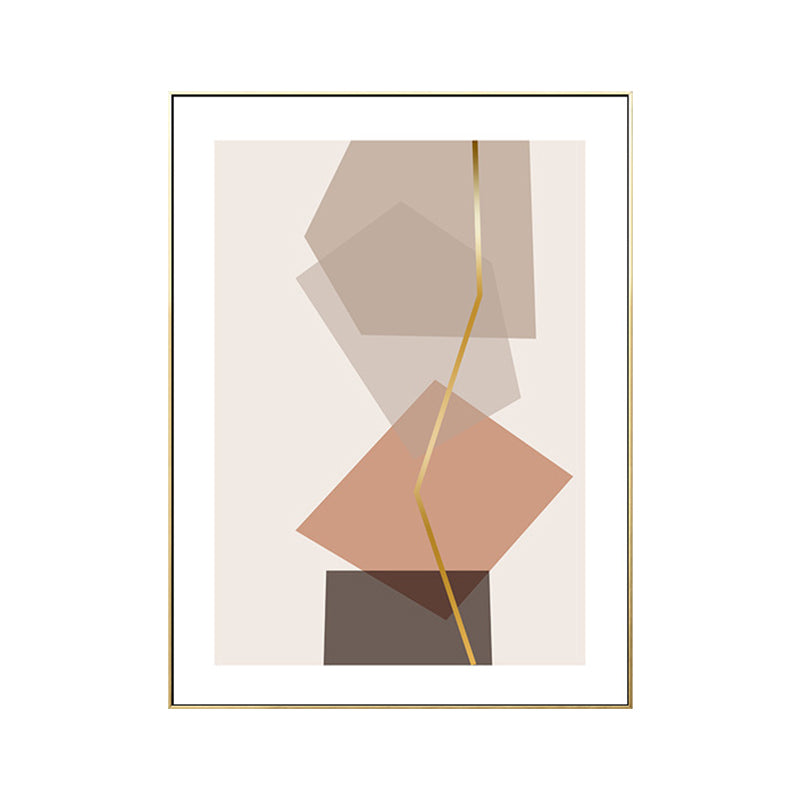 Vivolux | Illustration Geometrische Wandkunst Dekor Skandinavischer Strukturierter Leinendruck für das Wohnzimmer