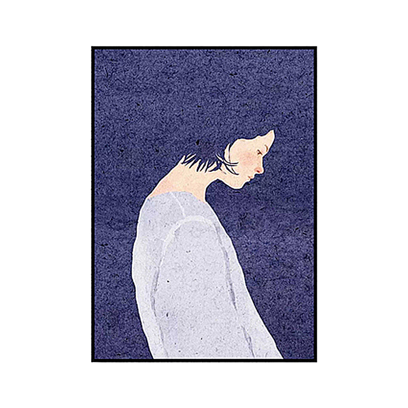 Vivolux | Nordic Woman Kunstdruck Leinwand Texturiert Lila Wanddekoration für das Wohnzimmer, Mehrere Größen