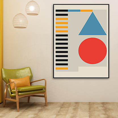 Vivolux | Pastellfarbige geometrische Wanddekoration nordische texturierte umwickelte Leinwand für das Wohnzimmer