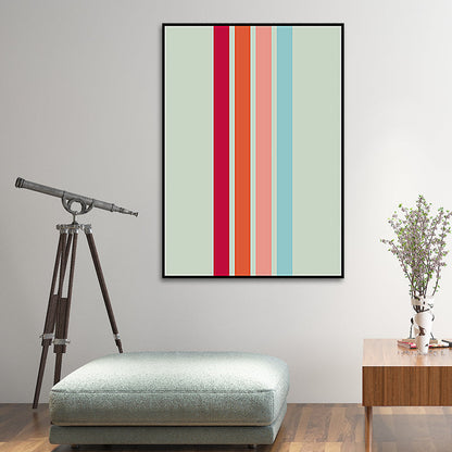 Vivolux | Pastellfarbige geometrische Wanddekoration nordische texturierte umwickelte Leinwand für das Wohnzimmer