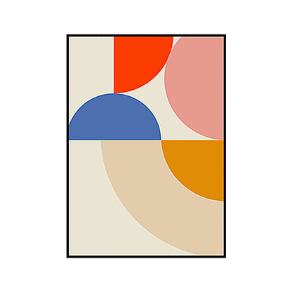 Vivolux | Pastellfarbige geometrische Wanddekoration nordische texturierte umwickelte Leinwand für das Wohnzimmer