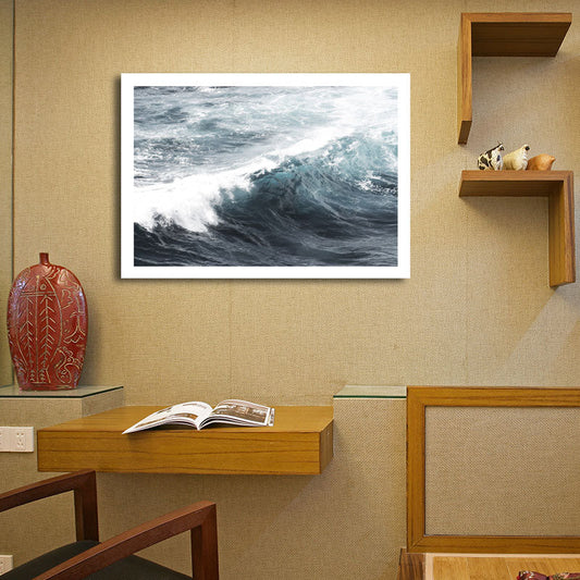 Vivolux | Zeegolf Canvas Wandkunst Moderne Stil Oceaan Wanddecoratie in Blau für Wohnzimmer
